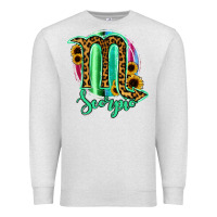 Oatmeal Heather Scorpio Zodiac Sign Sunflower Leopard Serape Premium Sweatshirt - RanaPortraitStore