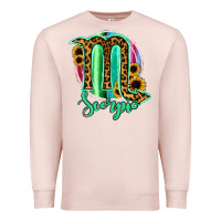 Pale Pink Scorpio Zodiac Sign Sunflower Leopard Serape Premium Sweatshirt - RanaPortraitStore