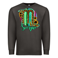 Smoke Scorpio Zodiac Sign Sunflower Leopard Serape Premium Sweatshirt - RanaPortraitStore