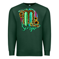 Sports Green Scorpio Zodiac Sign Sunflower Leopard Serape Premium Sweatshirt - RanaPortraitStore