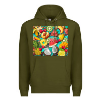 Army Green summer fruits Premium Hoodie - BarkalooDesign