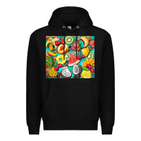 Black summer fruits Premium Hoodie - BarkalooDesign