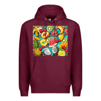 Burgundy summer fruits Premium Hoodie - BarkalooDesign