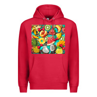 Cardinal summer fruits Premium Hoodie - BarkalooDesign