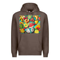Coffee summer fruits Premium Hoodie - BarkalooDesign