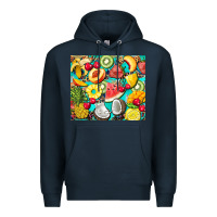 Navy summer fruits Premium Hoodie - BarkalooDesign
