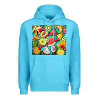 Ocean Blue summer fruits Premium Hoodie - BarkalooDesign