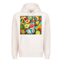 Pale Pink summer fruits Premium Hoodie - BarkalooDesign