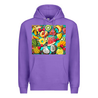Purple summer fruits Premium Hoodie - BarkalooDesign