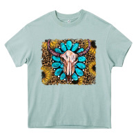 Arona leopard sunflowers and gemstone skull Heavy Core Tee - RanaPortraitStore