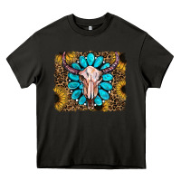Asphalt leopard sunflowers and gemstone skull Heavy Core Tee - RanaPortraitStore