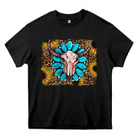 Black leopard sunflowers and gemstone skull Heavy Core Tee - RanaPortraitStore