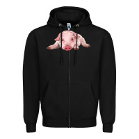 Black baby pig Zipper Hoodie - RanaPortraitStore