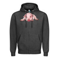 Charcoal Heather baby pig Zipper Hoodie - RanaPortraitStore
