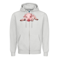 Dove Grey baby pig Zipper Hoodie - RanaPortraitStore