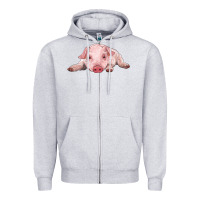 Heather Grey baby pig Zipper Hoodie - RanaPortraitStore