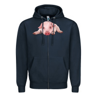 Navy baby pig Zipper Hoodie - RanaPortraitStore