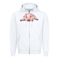 White baby pig Zipper Hoodie - RanaPortraitStore