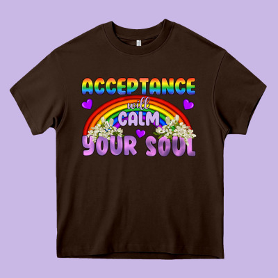 Lgbtq Acceptance Will Calm Your Soul Heavy Core Tee Designed By Bundleandbundleshop