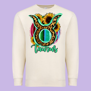 Taurus Zodiac Sign Sunflower Leopard Serape Premium Sweatshirt Designed By Ranaportraitstore