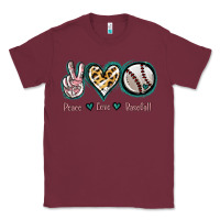 Burgundy Peace Love Baseball Classic Tee - Jasminsmagicworld