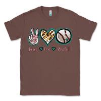 Chestnut Peace Love Baseball Classic Tee - Jasminsmagicworld