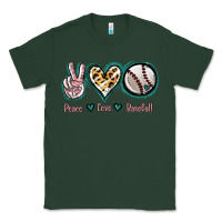 Sports Green Peace Love Baseball Classic Tee - Jasminsmagicworld