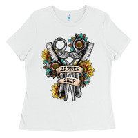 White barber shop Ladies Tee - SublimationCraftShop
