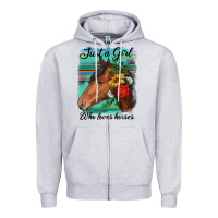 Just A Girl Who Loves Horseshoe Zipper Hoodie | Teevron