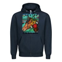 Navy just a girl who loves horseshoe Zipper Hoodie - RanaPortraitStore