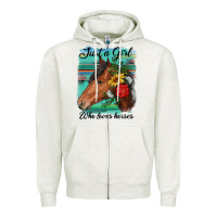 Oatmeal Heather just a girl who loves horseshoe Zipper Hoodie - RanaPortraitStore