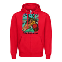 Red just a girl who loves horseshoe Zipper Hoodie - RanaPortraitStore