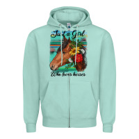 Seafoam just a girl who loves horseshoe Zipper Hoodie - RanaPortraitStore