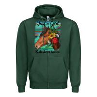 Sports Green just a girl who loves horseshoe Zipper Hoodie - RanaPortraitStore