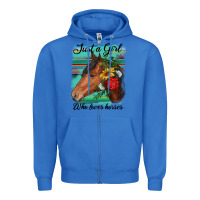 True Royal just a girl who loves horseshoe Zipper Hoodie - RanaPortraitStore