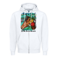 White just a girl who loves horseshoe Zipper Hoodie - RanaPortraitStore