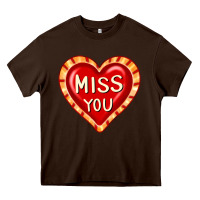 Chocolate Brown valentine's day hearts 6 Heavy Core Tee - FaDigitalArtStudio