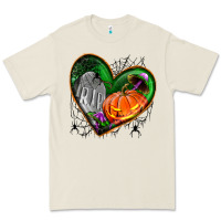 Bone halloween heart with pumpkin Premium Tee - BundleAndBundleShop