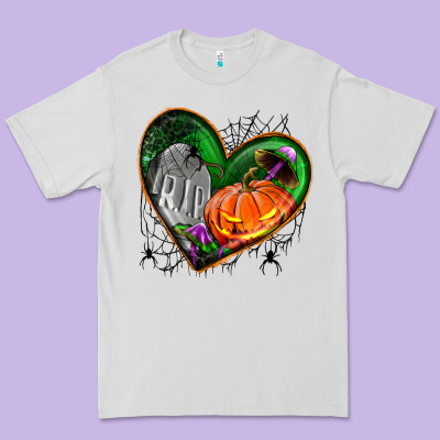 Halloween Heart With Pumpkin Premium Tee Designed By Bundleandbundleshop