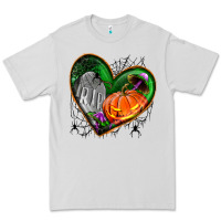 Dove Grey halloween heart with pumpkin Premium Tee - BundleAndBundleShop