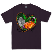 Plum halloween heart with pumpkin Premium Tee - BundleAndBundleShop