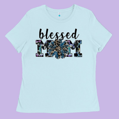 Blessed Mom Ladies Tee Designed By Sublimationcraftshop