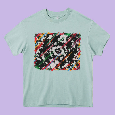 Cowhide And Serape Background Heavy Core Tee Designed By Ranaportraitstore