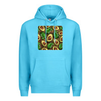 Ocean Blue avocados with wood and leopard background mug  coaster Premium Hoodie - BarkalooDesign