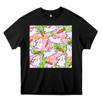 Black Easter Bunnies With Carrots Seamless Pattern Heavy Core Tee - BundleAndBundleShop