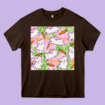 Easter Bunnies With Carrots Seamless Pattern Heavy Core Tee Designed By Bundleandbundleshop