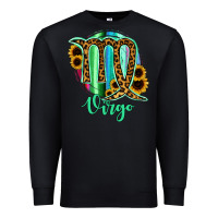 Black Virgo Zodiac Sign Sunflower Leopard Serape Premium Sweatshirt - RanaPortraitStore