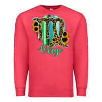 Cardinal Virgo Zodiac Sign Sunflower Leopard Serape Premium Sweatshirt - RanaPortraitStore