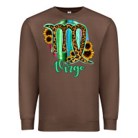 Chestnut Virgo Zodiac Sign Sunflower Leopard Serape Premium Sweatshirt - RanaPortraitStore