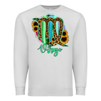 Dove Grey Virgo Zodiac Sign Sunflower Leopard Serape Premium Sweatshirt - RanaPortraitStore